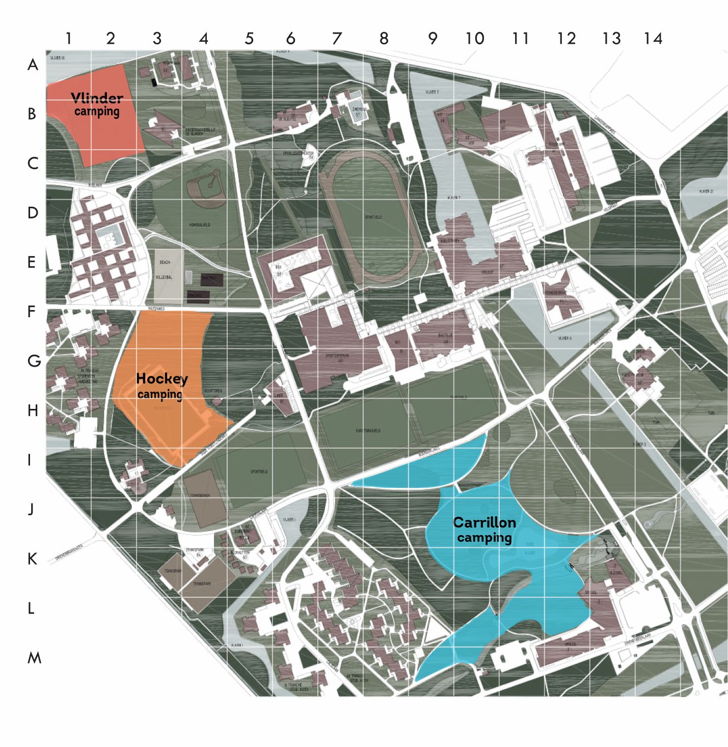 Campus gridkaart campingen 2022 Campus gridkaart campingen 2022